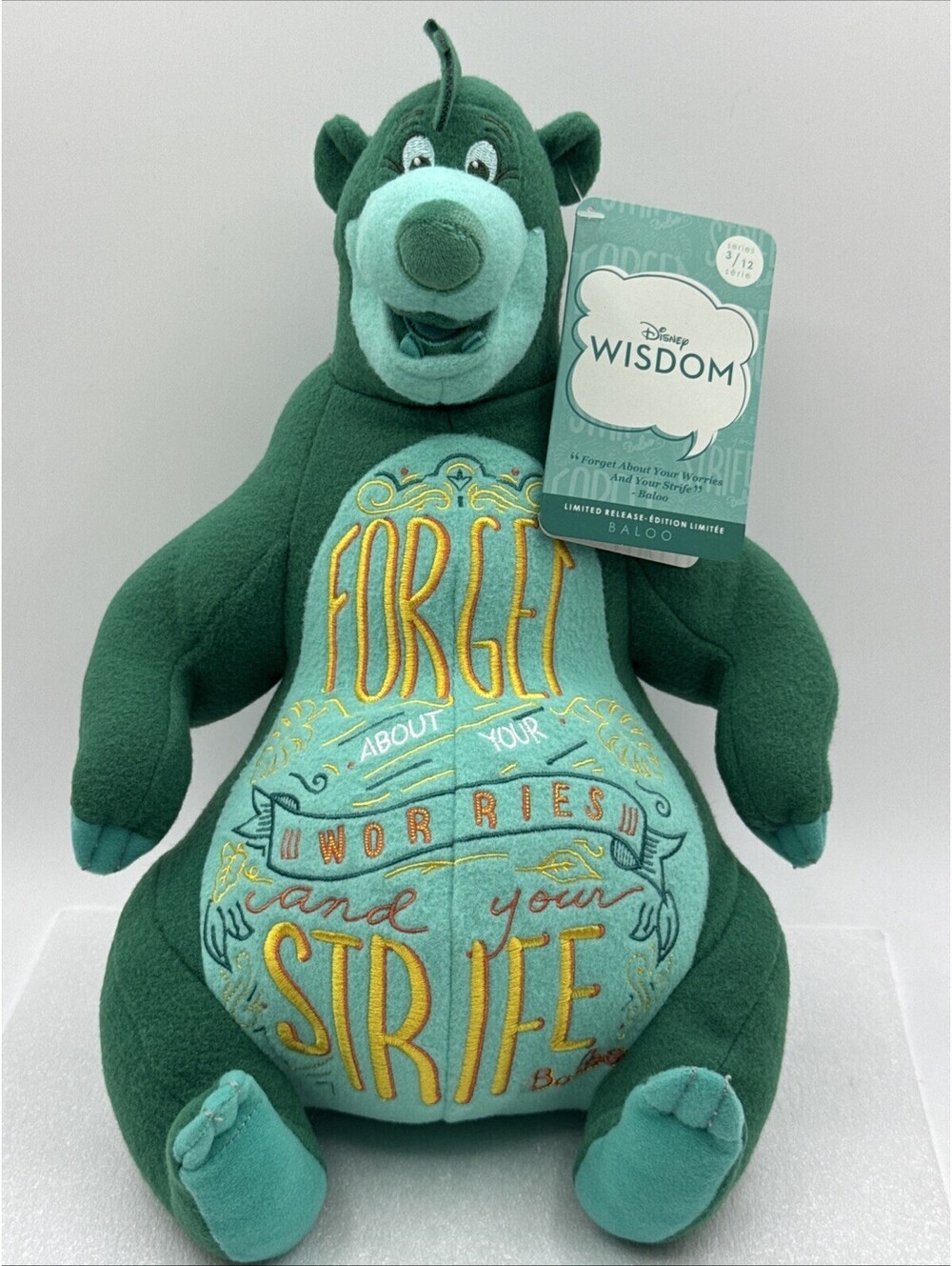 Disney Wisdom Baloo Plush The Jungle Book 3/12 March Limited Release 12” NWT